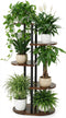 Korrie Home Tiered Plant Stand Indoor, Tall 5 Tier 6 Potted Wooden Plant Shelf
