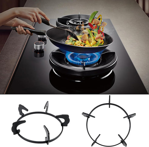 Cast Iron Gas Stove Wok Rack, 7.28 Inch Wok Support Ring Brackets, Black Holder for Milk Pot