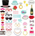 72 Pieces Wedding Photo Booth Props for Bridal Shower, Bachelorette Party, Selfies with Sticks and Stickers