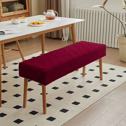 Waterproof Dining Room Bench Covers, Stretch Jacquard Bench Seat Protector Cover, Rectangular Bench Cover for bedrooms