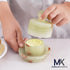 4 Inch Countertop Mini Marble Butter Dish Green Onyx Butter Crock with Lid, Spreadable Butter Container for and Kitchen