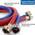 6FT Rubber Washing Machine Hoses, Universal Burst Proof Water Supply Lines for Hot and Cold Water (2 Packs)