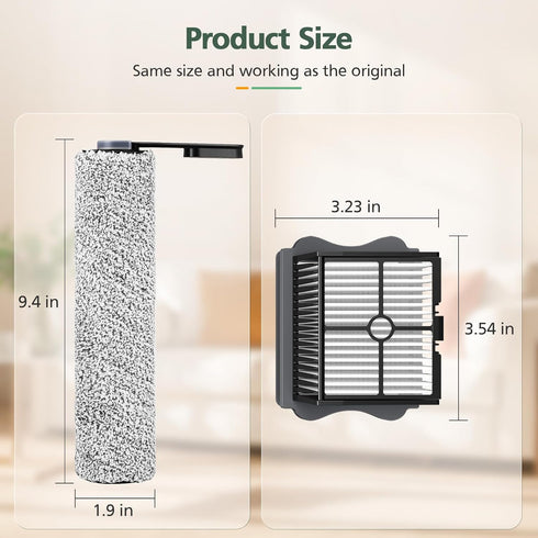2+4 Pack S5/ S5 Set S5/ S5 2 Pack 4 Pack Pro Brush Roller and HEPA Filter Compatible with Tineco Floor ONE Floor One
