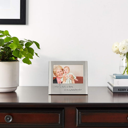 Lawrence Frames Silver Plated 6x4 Picture Frame - When a Baby is Born so is a Grandmother (507764)