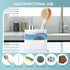 3 1 Countertop Shinowa Soap Dispenser with Sponge Holder, Marble Look Liquid Hand and Dish Soap Dispenser and Sponge