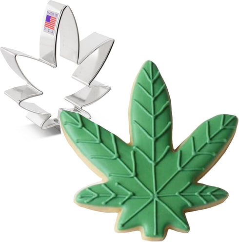 Ann Clark Cookie Cutters Marijuana Weed Leaf Cookie Cutter, 3.5" for 4/20 Gift, Made in USA