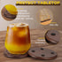 Set 6 Wood Coasters with Holder, GOH DODD of Walnut Wooden Coaster Tabletop Protection for Drinks Coffee Table Home