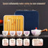Set Set, Set 360 Set Set Set (4cups-Sakura) Japanese Tea Chinese Gongfu Tea Portable Teapot with Rotation Tea Maker