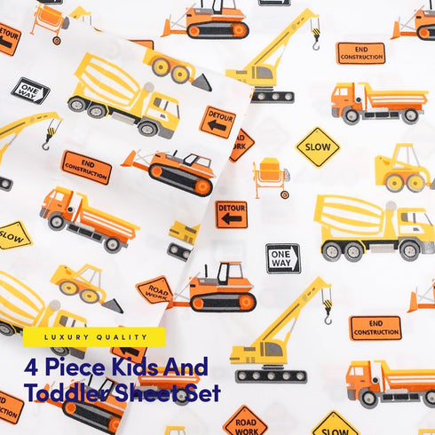 1500 Sets Cozy Supreme Kids Bed Sheet Collection - Fun Colorful and Comfortable Boys and Girls Toddler Sheet - Deep