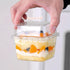 8 oz 50 Sets, Zezzxu Dessert Cups with Lids and Spoons, Square Plastic Dessert To-Go Containers with Dome Lids & Sporks