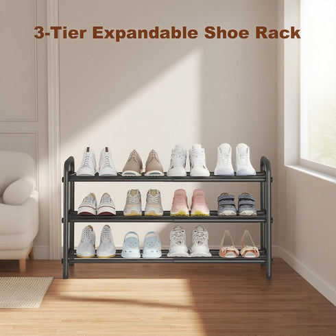 Aniston 17.6"-32" 3 Closet, (3 Expandable Shoe Rack, Adjustable Small Shoe Rack, Tier Metal Shoe Shelf