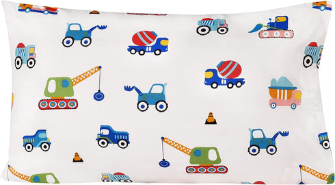 J-pinno 100% 3 Set Set Build Construction Engineering Vehicle Cars Trucks Crane Digger Cartoon Cotton Twin Pieces Sheet