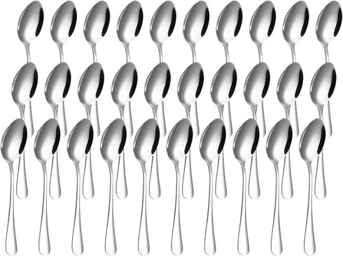 Suwimut 30 Pieces Mini Coffee Spoons, 4.4 Inches Stainless Steel Demitasse Spoons for Dessert