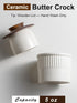 Countertop, Ceramic Butter Crock, Butter Dish with Lid for French Butter Keeper, Classic Stripe Pattern, White