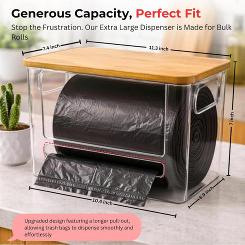 2.5 15 Trash Bag Dispenser with Front Opening, Stackable Garbage Bag Holder for Kitchen & Home, Fits Gallon Bags