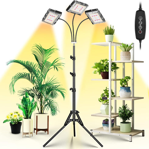 LBW Grow Light with Stand, Tri-Head LED Plant Light for Indoor Plants,