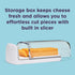 2-in-1 Chef'n Cheese Slicer and Storage Container | Integrated Lid Keeps Cheese Fresh | Ideal Gift for the Cheese Lover