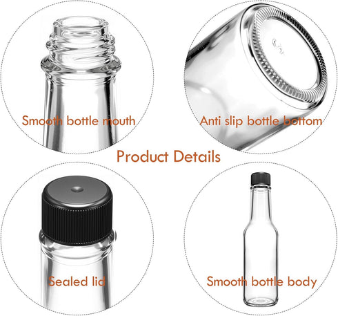 Ahhute 5oz Set 24 Sauce Bottles, Small Olive Oil Bottles with Shrink Capsules, Mini Vanilla Wine Bottle for Wedding