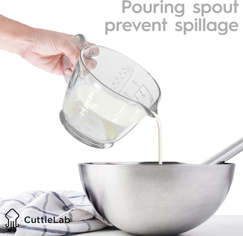 Glass Measuring Cup 2-Cup with Lemon and Lime Juicer, Manual Juicer, and Liquid Measuring Cup