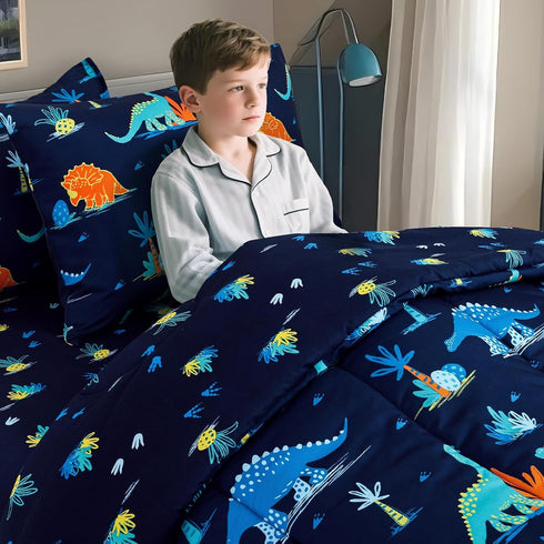 5 Set Set david's kids Piece Twin Comforter - Soft Breathable Bedding Twin for Boys Girls, Includes Quilted Comforter