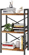 Homeiju Bookshelf, 3 Tier Industrial Bookcase, Metal Small Bookcase for Living Room and Home Office