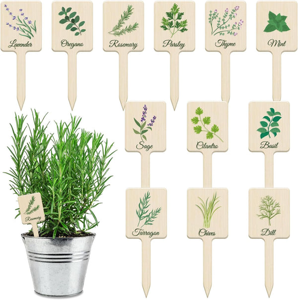 UPINS 24Pcs Acrylic Plant Labels Herb Plant Markers Plant Tags Signs with