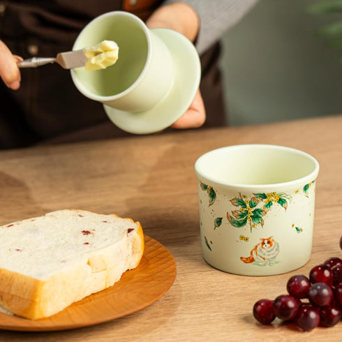 Countertop Countertop, Stoneware Butter Crock with Lid, Ceramic Butter Dish with Water Line, Butter Keeper, Butter