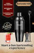 KITESSENSU Cocktail Shaker Set, Stainless Steel Martini Shaker with 24 Ounce Mixer, Jigger, Bar Spoon & Recipe Guide,