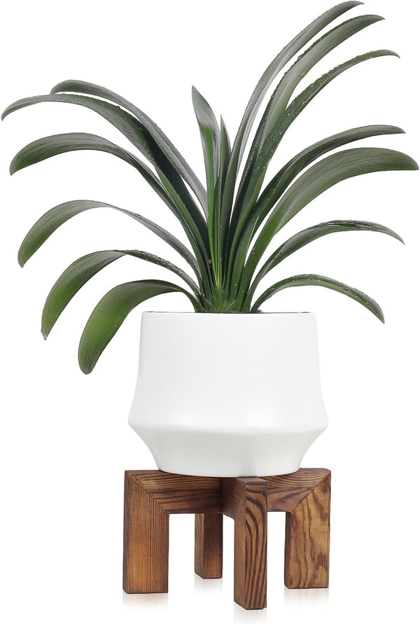 Vigordream Plant Stand, Indoor/Outdoor Wood Plant Holder, Single Flower Pot Stand, Sturdy
