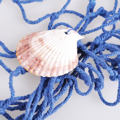 Nautical Fish Net Photo Hanging Display Frames with Sea Shells and Clips for Ocean Theme Party Decorations
