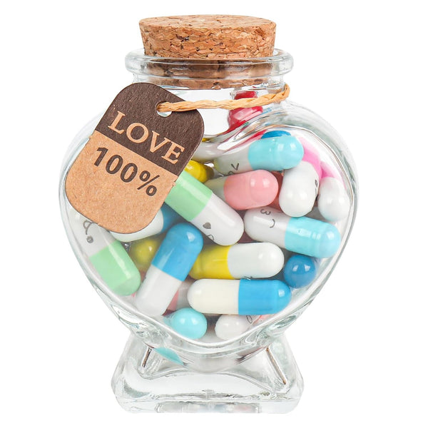 Capsule Letters Message in a Bottle, Long Distance Relationship Gifts for Boyfriend or Girlfriend, 50PCS Mixed Color