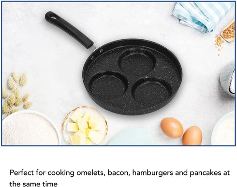 Cast Iron 3 Cups Non-Stick Omelet Pan, Easy to Clean, Electric Stovetop Compatible