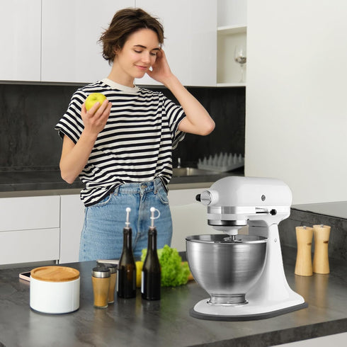 Sliding Mat for KitchenAid 4.5-5 Qt Stand Mixer with 1Pc Cord Organizer & 3Pcs Attachment Holder for Counter