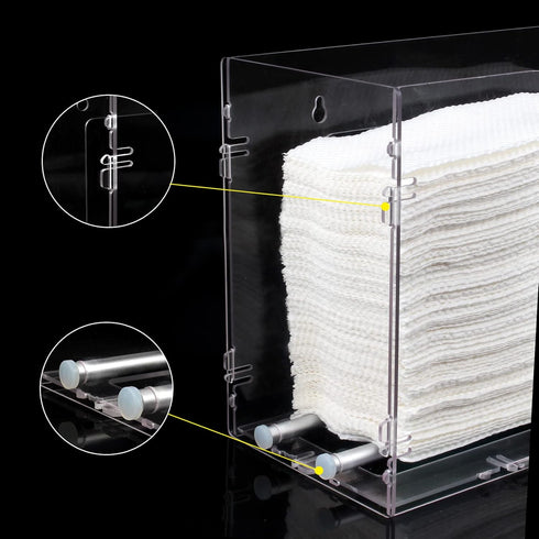 evron Countertop Paper Towel Dispenser & Wall Mount Clear One-Hand Pull C Fold Z Fold Trifold and Multifold Paper Towel