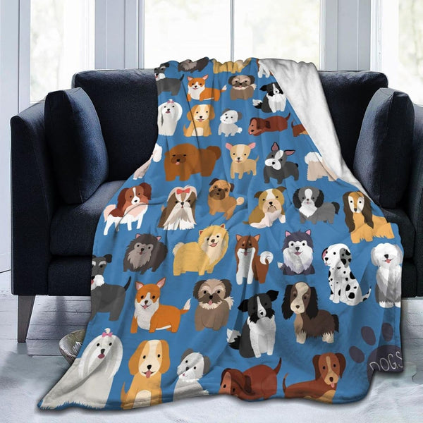 Perinsto Cute Puppy Dogs Animal Throw Blanket Ultra Soft Warm All Season Decorative