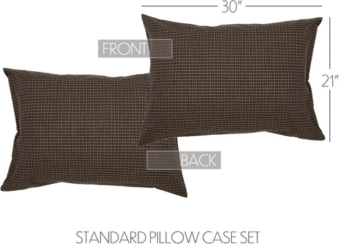 VHC Brands Kettle Grove Standard Pillow Case Set of 2, 21x30 Inch Country Primitive Bedding Accessory