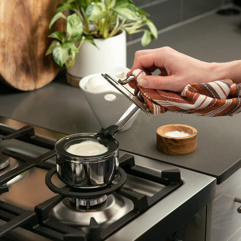 RSVP International Endurance Single Egg Poacher Set - Perfectly Poached Eggs with Stainless Steel Pan, Dishwasher Safe
