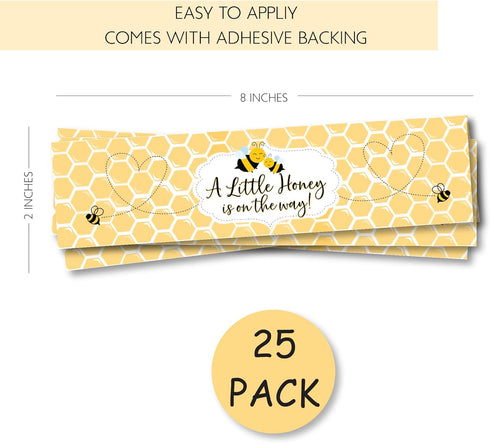 25 Your Main Event Prints Mom to Bee Baby Shower Bottle Wraps - Yellow Neutral Water Bottle Labels - Perfect Decoration