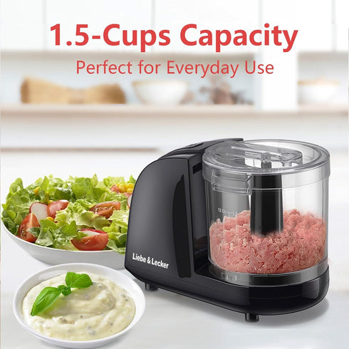 Processor,1.5 Liebe&Lecker Mini Food Cup Mini Chopper for Cutting Vegetable, Garlic,Onion and Meat