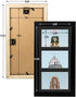 Golden State Art 7x14 Black Wood Frame for Three 4x6 Pictures with 3-Opening Black Mat Color, Portrait or Landscape