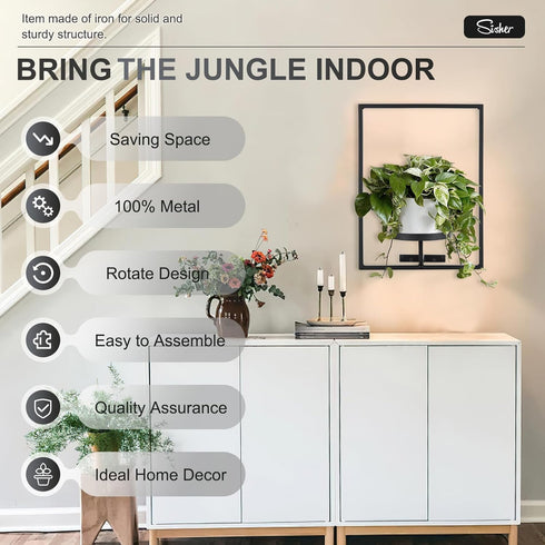 2-pack) Sisher Plant Stand Indoor Outdoor,Window Plant Shelf Picture Frame Wall Plant Stand Metal Wall Plant Shelf Ease