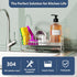 KABUM 304 4 304 (8.27x2.95x3.43) Stainless Steel Sponge Holder for Kitchen Sink, Compact Sink Caddy with Non-Slip