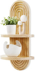 SweetSage Wooden Arched Wall Shelf - Boho Decor Floating Shelves Book Display