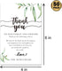 Giftideaworkshop 50 Wedding Reception Thank You Cards, Greenery Table Place Setting Cards, 4x6 inch