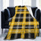 HSYOYO Yellow Black Plaid Throw Blanket Fluffy Fleece Blankets Soft Lightweight Travel Blanket