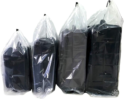 Set of 5 Plastic Storage Bags for Attic Storage, Suitcase Storage, Pillow Bag, Rug Bag, Plastic Drawstring Bags (Medium)