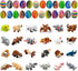 24 3D 1.5-2 Inch Pcs Mini Printed Animals in Sparkle Eggs - Articulated Animal Figurines with Multicolor Gradient
