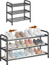 KANAV Expandable Shoe Rack Organizer 3-Tier Shoe Shelf for Closet, Entryway &