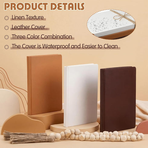 Feifeiya 3 Set Pieces Faux Decorative Books for Home Decor Fake Book for Shelves Coffee Table Stacked Linen Covered