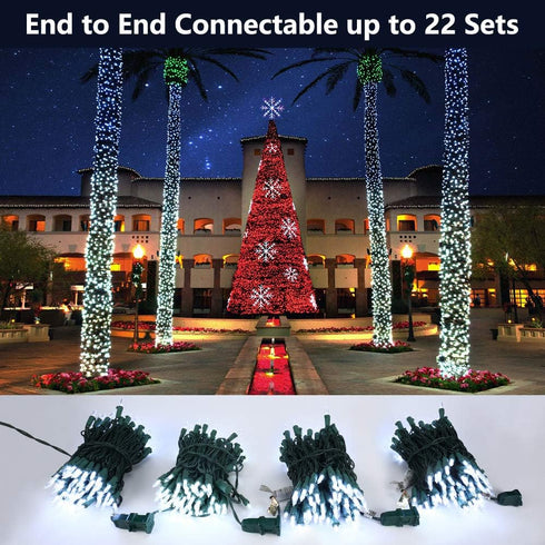 Brizled Christmas Lights, 33ft 100 LED Connectable Mini String Lights, 120V UL Certified Cool White for Indoor Outdoor